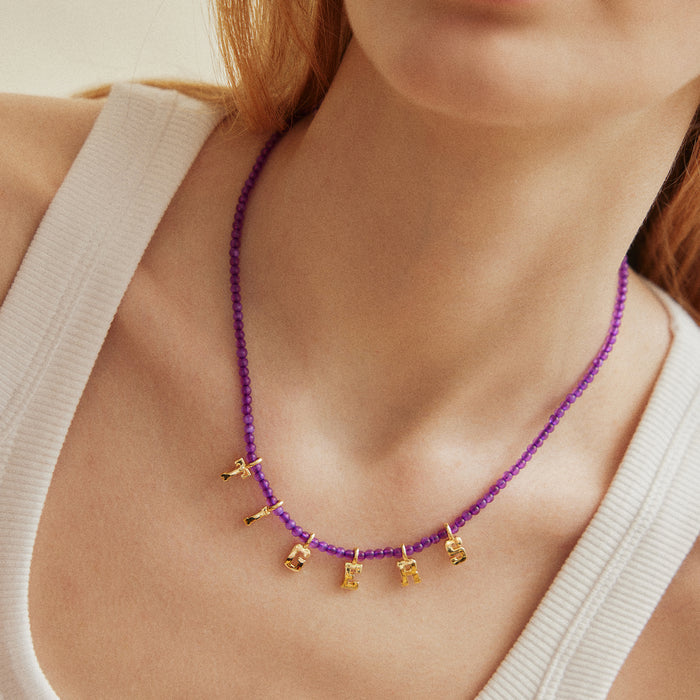 Louisiana State University Delicate Beaded Necklace - Louisiana State University