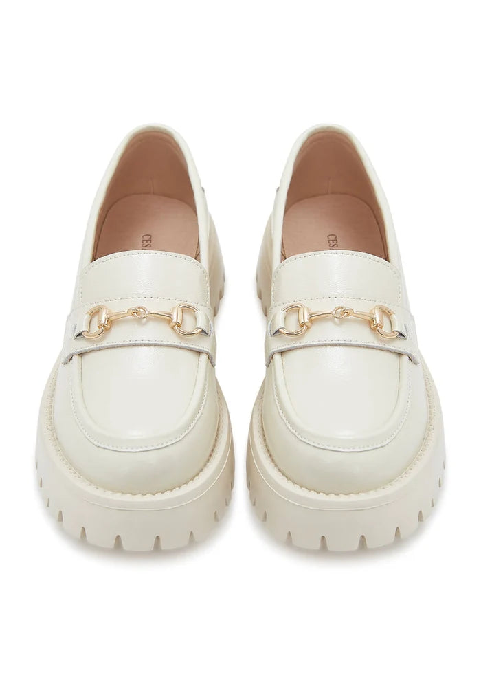 Luxe Chain Loafers - Beige