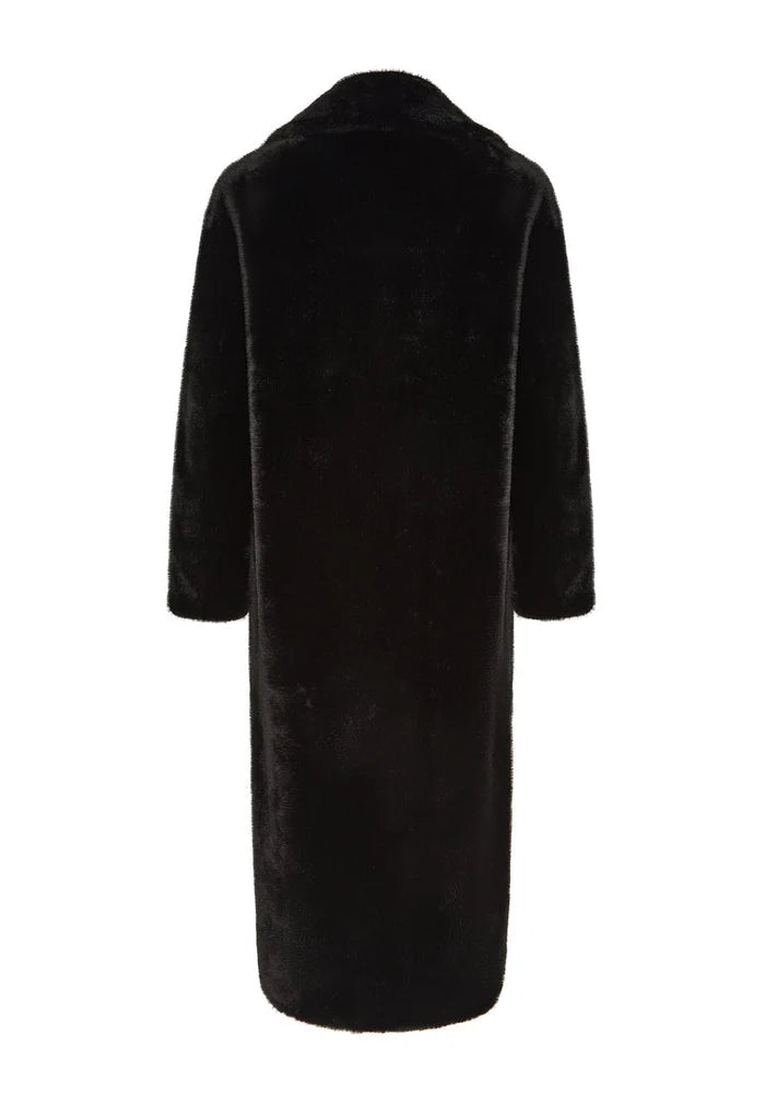 Stay warm and stylish this winter with the luxurious Freya faux fur black coat - the ultimate winter fashion statement.