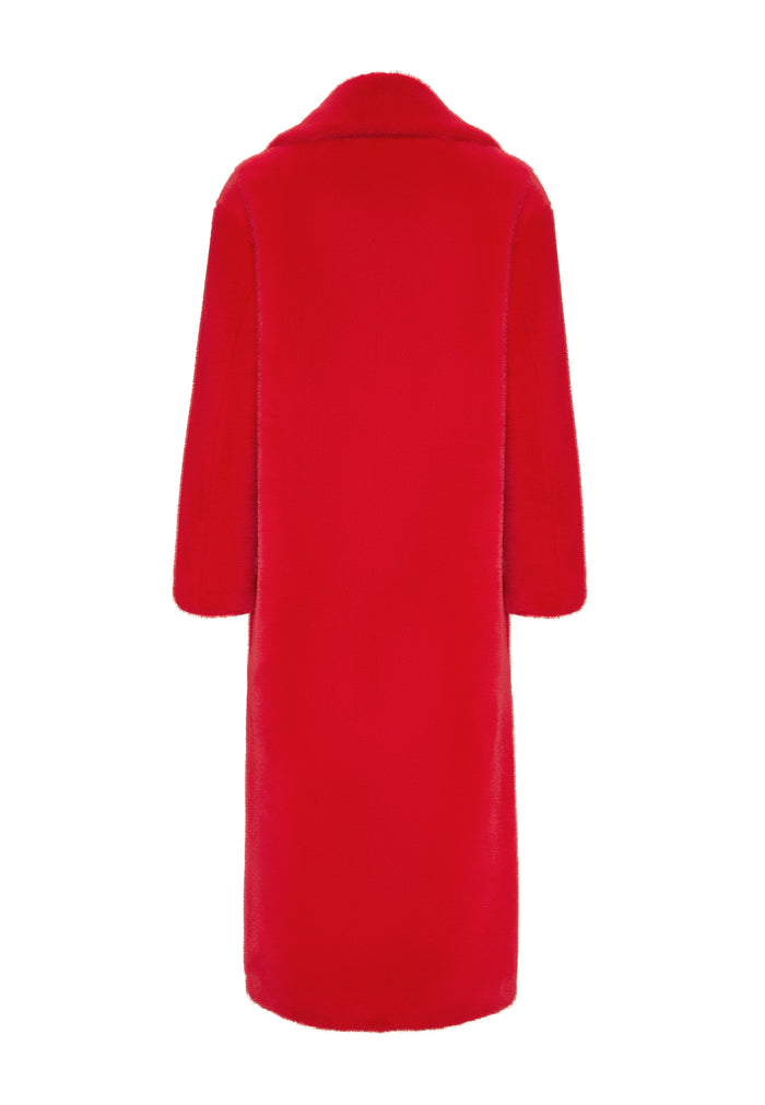 Luxurious Faux Fur Coat Freya - Red