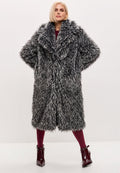 Luxurious Faux Fur Coat Natalie  - Black