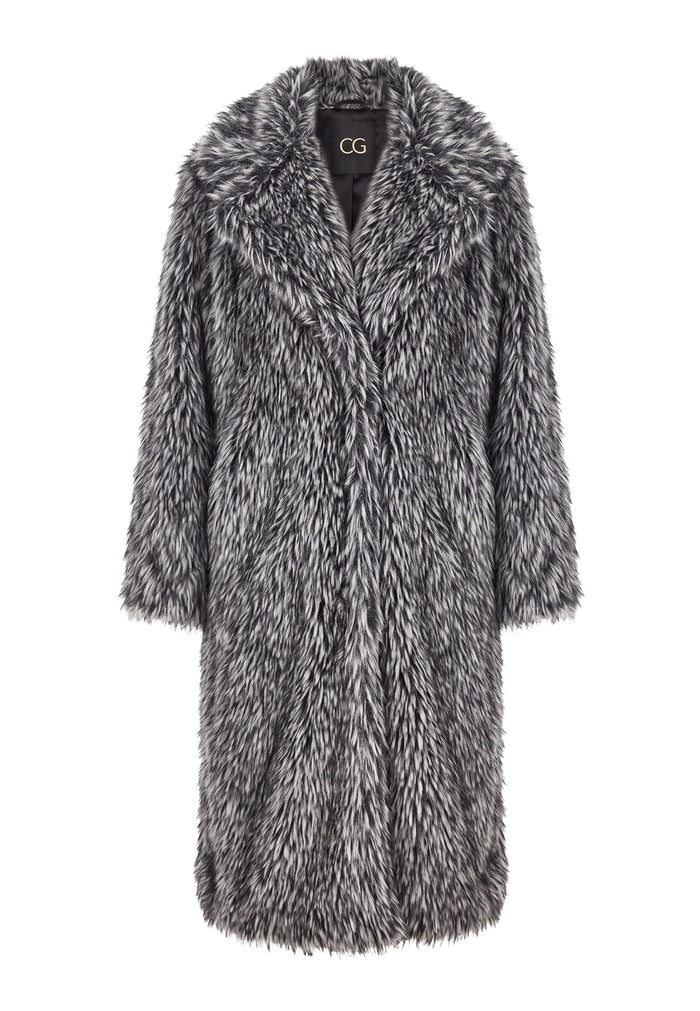 Luxurious Faux Fur Coat Natalie  - Black