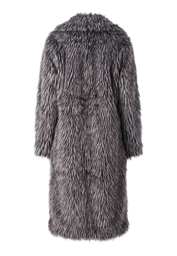 Luxurious Faux Fur Coat Natalie  - Black