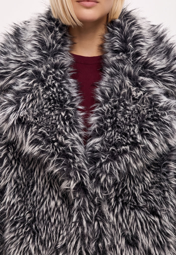 Luxurious Faux Fur Coat Natalie  - Black