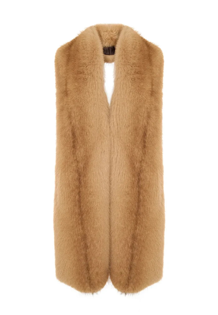 Maxi Faux Fur Scarf – Sand Beige