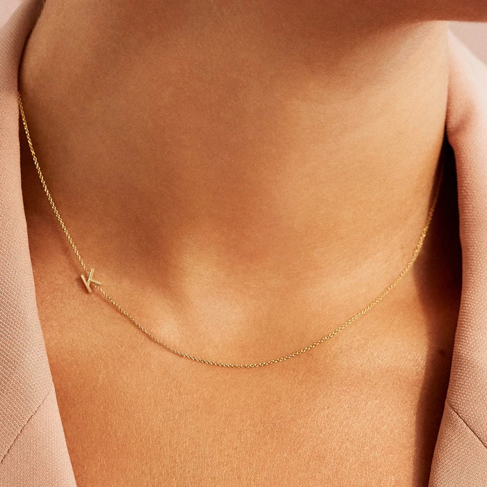 Maya Brenner Asymmetrical Custom Initial Necklace - One Character