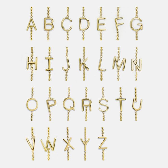 Maya Brenner Asymmetrical Custom Initial Necklace - One Character