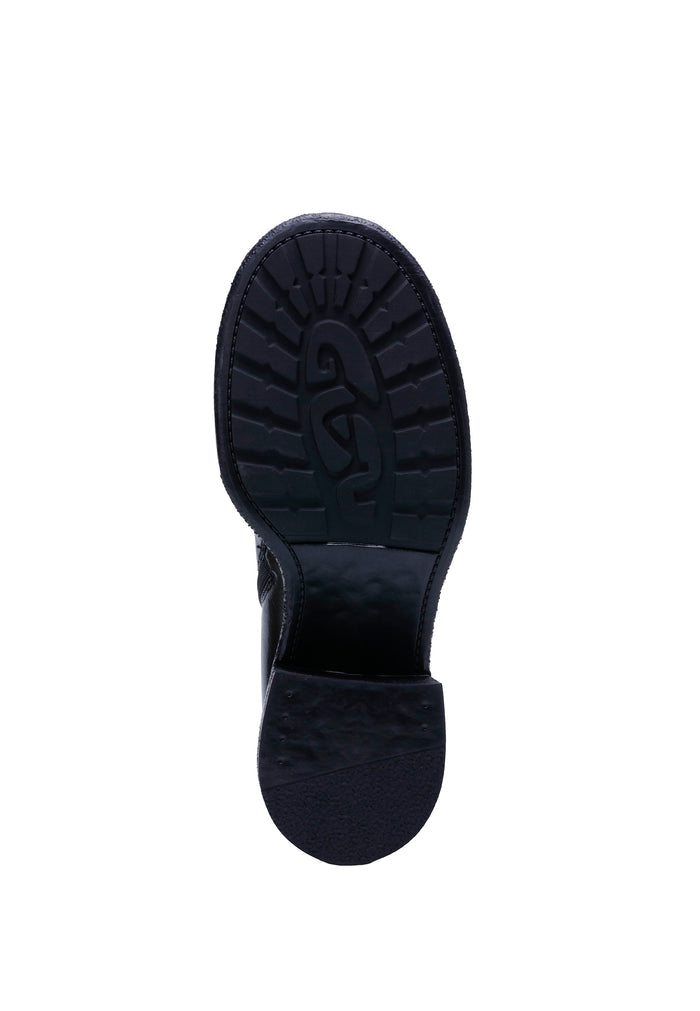 Mid-Calf Block Heel Boots - Black