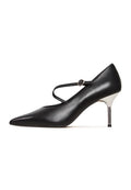 Step out in style with these stunning midnight muse Mary Jane heels in metallic silver, the perfect addition to any women's shoe collection.