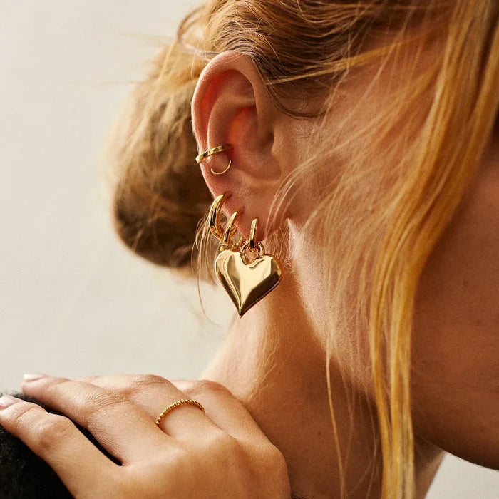 Millie Bubble Heart Earrings - Gold