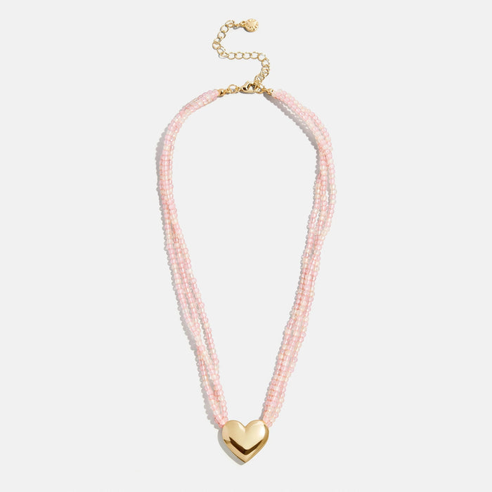 Millie Kids' Bubble Heart Necklace - Gold/Pink