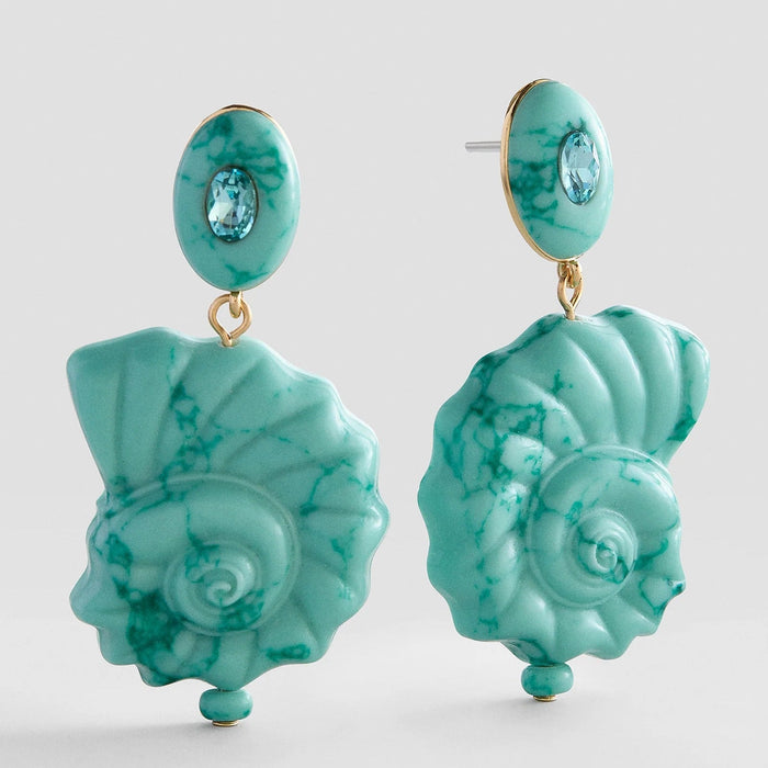 Mina Turquoise Shell Earrings - Turquoise