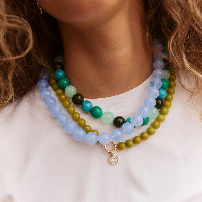 Mini Jane Beaded Necklace - Blue Multi Bead