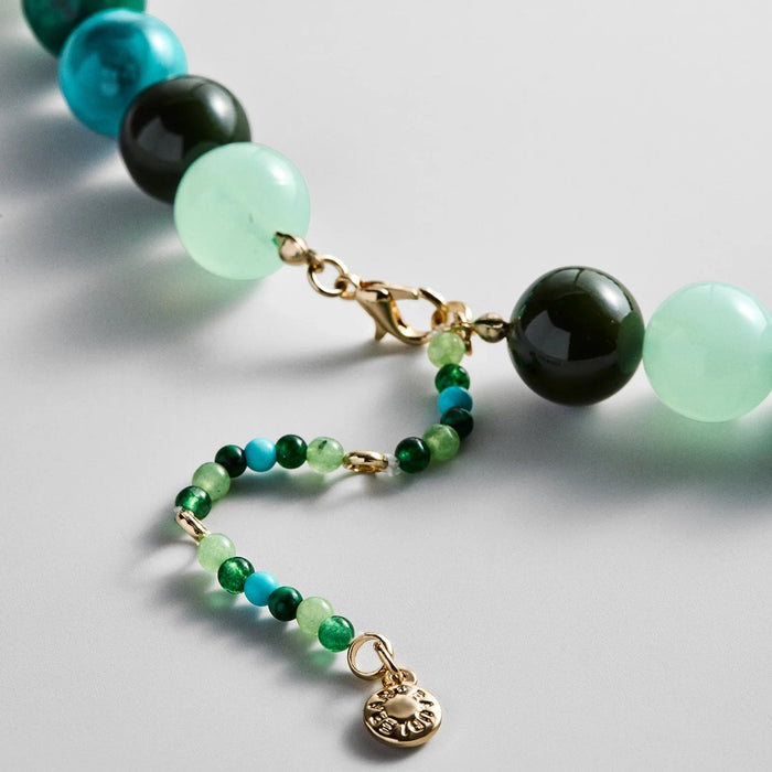 Mini Jane Beaded Necklace - Blue Multi Bead