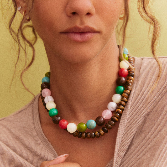 Mini Jane Beaded Necklace - Fresco Multi