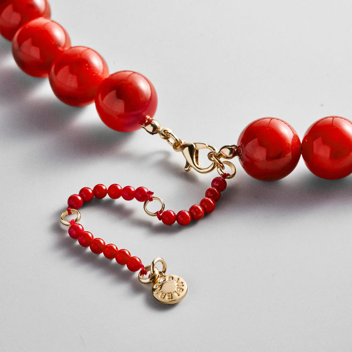 Mini Jane Beaded Necklace - Red Jasper