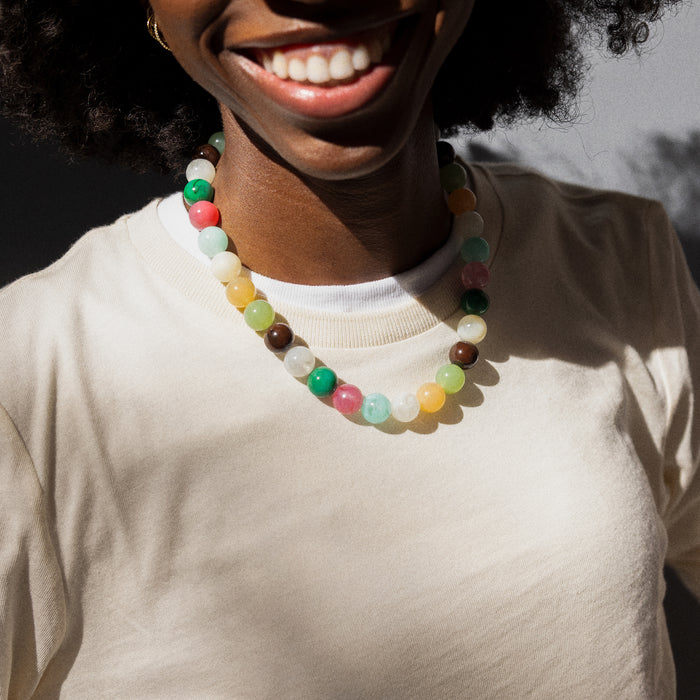 Mini Jane Beaded Necklace - Retro Multi