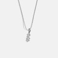 Mini Silver Pavé Script Cluster Custom Nameplate Necklace - 1 Name