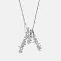 Mini Silver Pavé Script Cluster Custom Nameplate Necklace - 3 Names