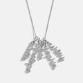 Mini Silver Pavé Script Cluster Custom Nameplate Necklace - 5 Names