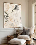 Abstract Beige Canvas Painting Hand-Painted Original Art For Modern Walls