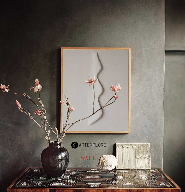 Modern White Plaster Wall Art Plaster Painting  Wabi-sabi Textured Canvas Painting For Sale