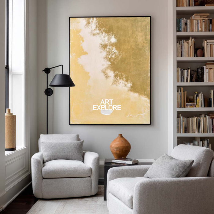 Hand Painted Wabi-Sabi Gold Abstract Art For Modern Living Room Decor