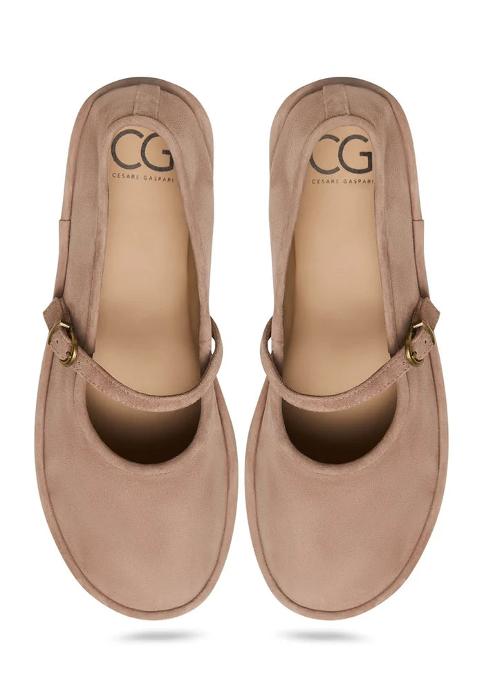 Minimalist Charm Flats - Beige Suede