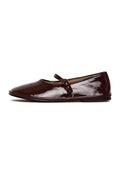 A stylish pair of Bordeaux charm flats, the epitome of minimalist footwear fashion.