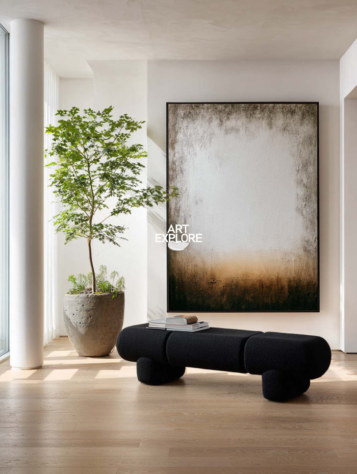 Wabi Sabi Inspired Minimalist Art With Organic Texture And Earthy Color Palette
