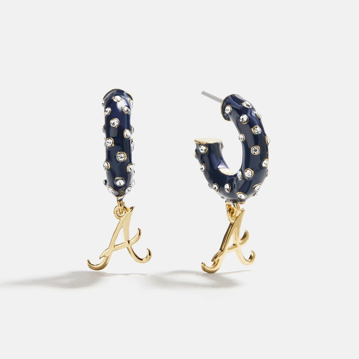 MLB Enamel Hoop Earrings - Atlanta Braves