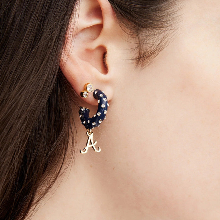 MLB Enamel Hoop Earrings - Atlanta Braves