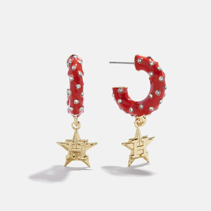 MLB Enamel Hoop Earrings - Houston Astros