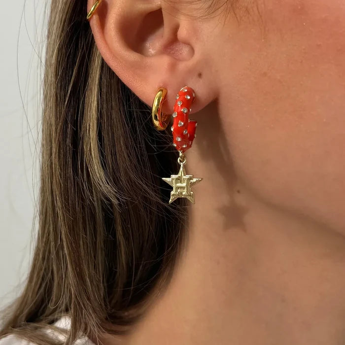 MLB Enamel Hoop Earrings - Houston Astros