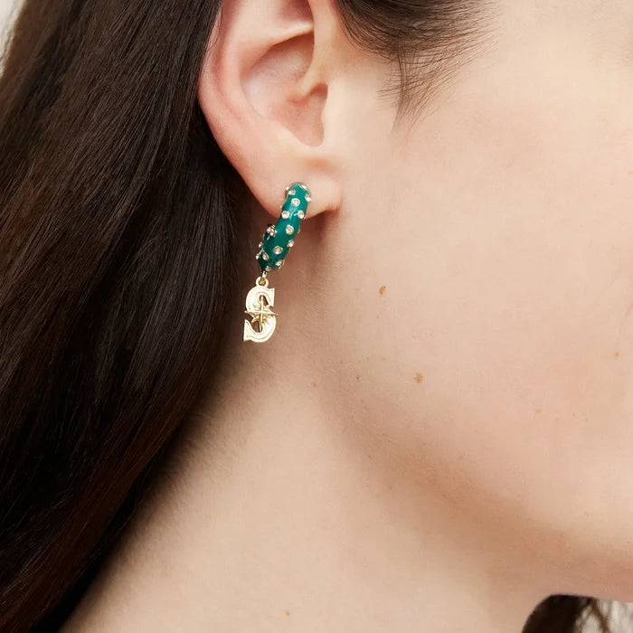 MLB Enamel Hoop Earrings - Seattle Mariners