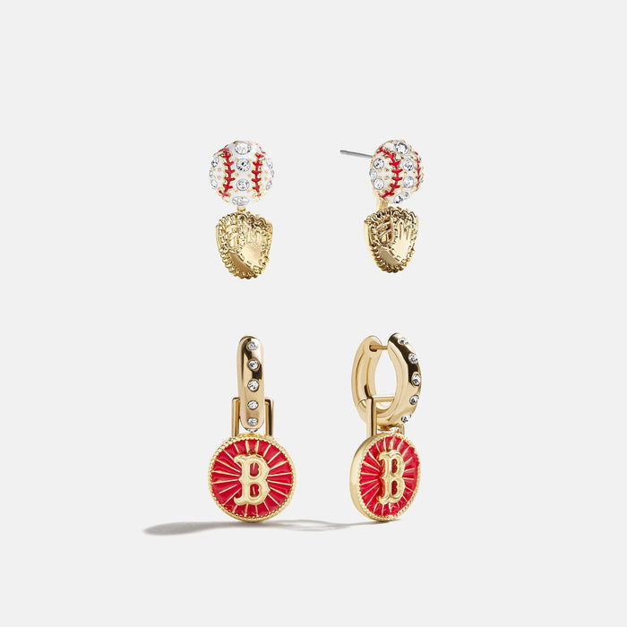 MLB Hoop Earring Set - Boston Red Sox