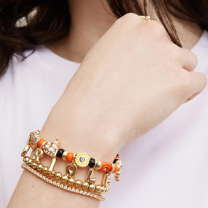 MLB Motif Beaded Bracelet - Baltimore Orioles