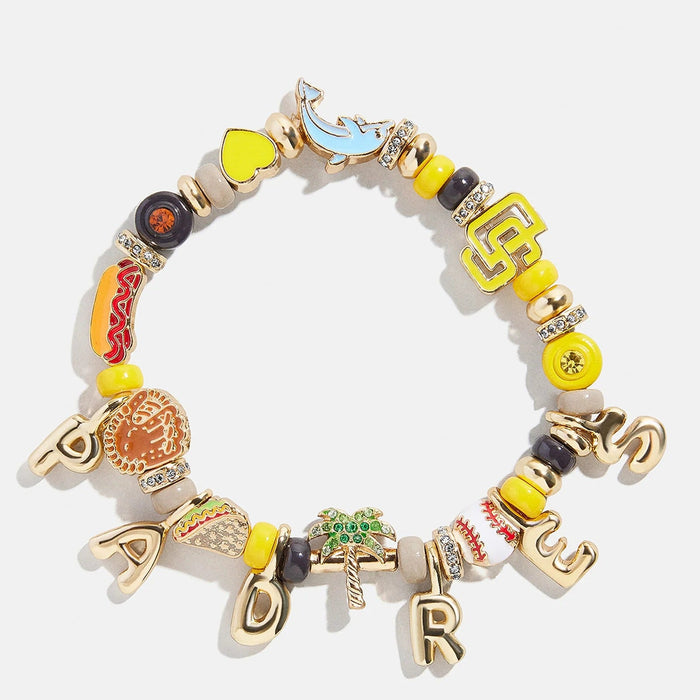 MLB Motif Beaded Bracelet - San Diego Padres