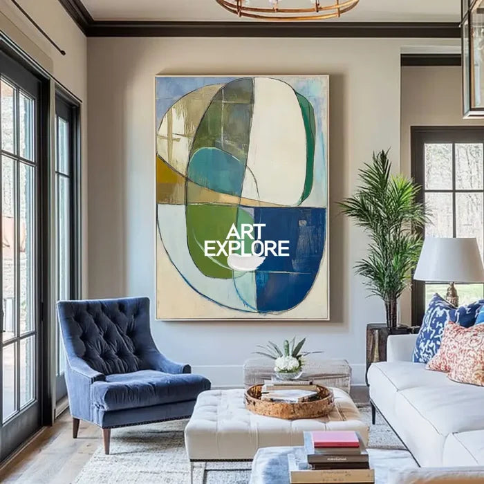 Extra Large Turquoise Texture Painting Blue Abstract Canvas Art Modern Green Texture Paintings