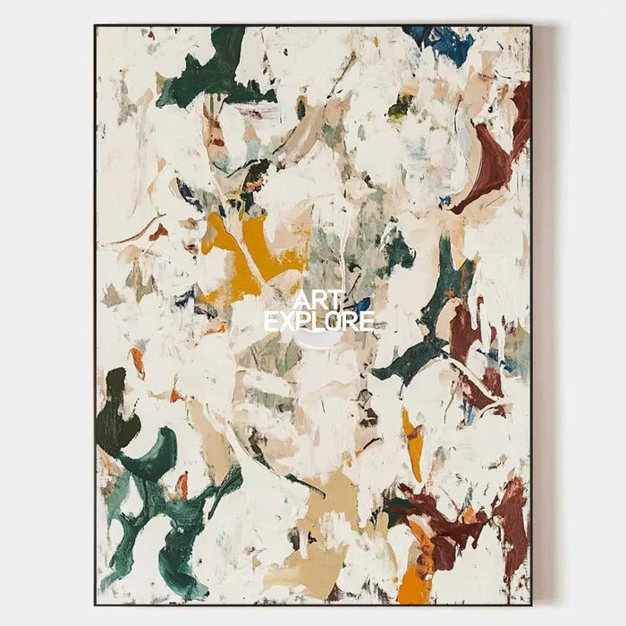 Large Wabi-sabi Beige Texture Paintings Beige Abstract Wall Art Modern Beige Fine Art For Sale