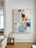 Large Textured Blue Abstract Canvas – Modern Wall Art, Coastal Sky Blue Handmade Painting