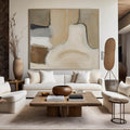 Brown And Beige Abstract Painting Minimalist Art Large Horizontal Canvas Paintings For Sale