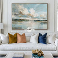 Tranquil Morning Mist Landscape Art on Canvas, Handmade Large Painting – ArtExplore