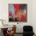 Modern Colorful Canvas Painting Red Tone Abstract Art Painting Red Square Canvas Painting