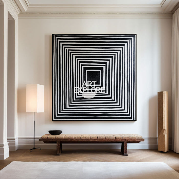 Black And White Rich Textured Canvas Art Wabi-sabi Wall Art Large Minimalist Painting For Livingroom