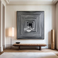 Black And White Rich Textured Canvas Art Wabi-sabi Wall Art Large Minimalist Painting For Livingroom