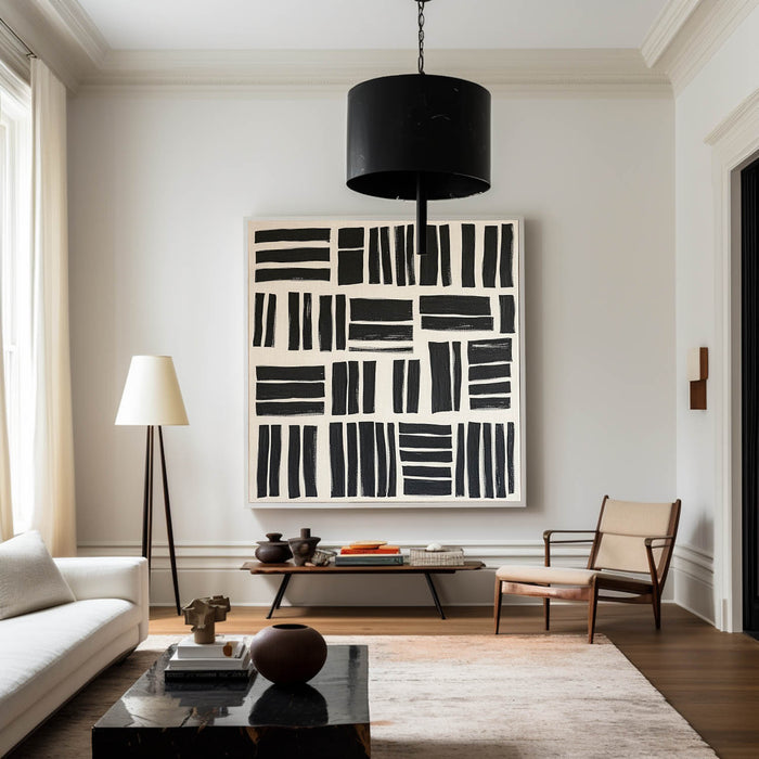 Black And White Canvas Art Geometric Wall Art Wabi-sabi Wall Art Large Minimalist Painting For Livingroom