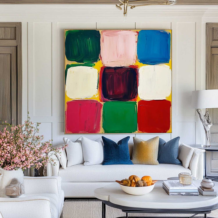 Large Colorful Texture Wall Painting Large Vibrant Rich Texture Canvas Art For Livingroom