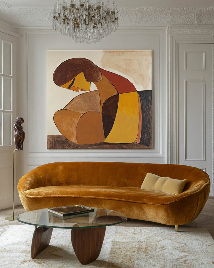 Black and Brown Minimalist Abstract Art Wabi-sabi Wall Art Modern Abstract Painting For livingroom