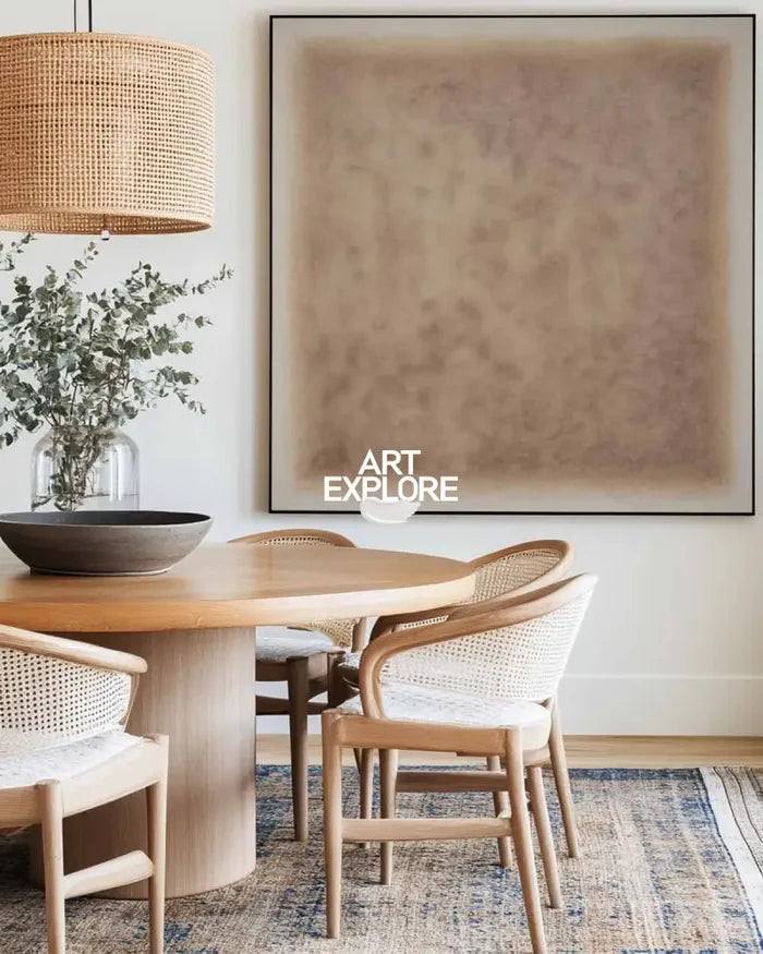 Beige Minimalist Abstract Art Wabi-sabi Monochrome Wall Art Modern Abstract Painting For livingroom